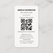 Carte De Visite Real Estate Agent Neutral Photo QR Code (Dos)