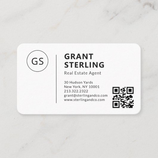 Carte De Visite Real Estate Agent QR Code Logo Professional (Devant)