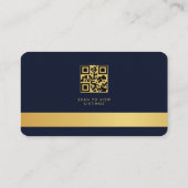Carte De Visite Real Estate Agent QR Code Navy Blue Gold (Dos)