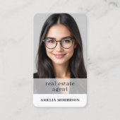 Carte De Visite Real Estate Agent QR Code Photo Professional (Devant)