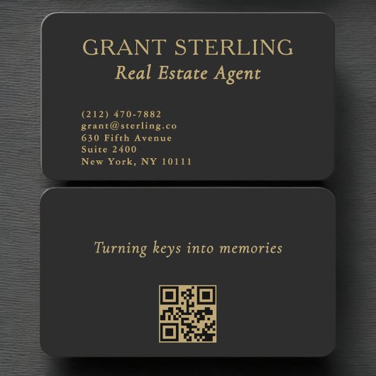 Carte De Visite Real Estate Agent QR Code Professional