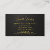 Carte De Visite Real Estate Black Metallic Luxury Professional (Dos)