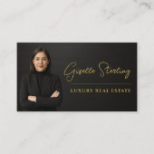 Carte De Visite Real Estate Black Metallic Luxury Professional (Devant)