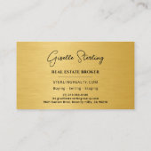 Carte De Visite Real Estate Broker Black Gold Luxury Metallic (Dos)