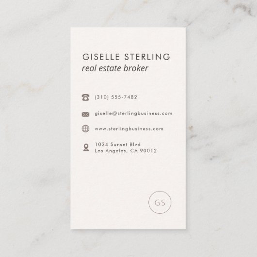 Carte De Visite Real Estate Broker Blush Pink Minimalist Modern (Dos)