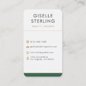 Carte De Visite Real Estate Broker Emerald Green Gold  (Dos)