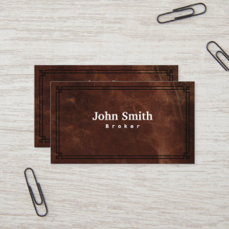 Carte De Visite Real Estate Broker Leather Professional