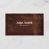 Carte De Visite Real Estate Broker Leather Professional (Devant)