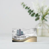 Carte De Visite Real Estate Buildings Logo | Marble Stone (Debout devant)
