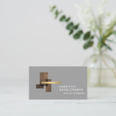 Carte De Visite Real Estate Developer Luxury Logo Gray (Debout devant)