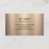 Carte De Visite Real Estate Modern House Logo Black & Gold (Dos)