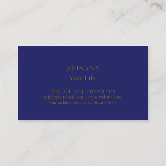 Carte De Visite Real Estate Personalized Navy Blue (Dos)