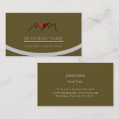 Carte De Visite Real Estate Personalized Yellow brown  (Devant / Derrière)