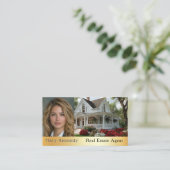 Carte De Visite Real Estate Photo White House Kitchen Fireplace (Debout devant)