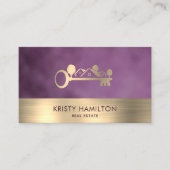 Carte De Visite real estate professional realtor key add photo bus (Devant)