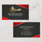Carte De Visite Real Estate Property Key | Developer | Contractor (Devant / Derrière)