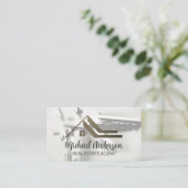 Carte De Visite Real Estate Roof Logo | House Keys (Debout devant)