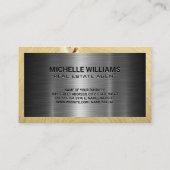 Carte De Visite Real Estate Solutions Logo | Metallic and Wood (Dos)