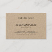 Carte De Visite Real Kraft Paper Company Moderne à la mode (Dos)