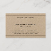 Carte De Visite Real Kraft Paper Creative Professional Company (Dos)