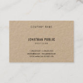 Carte De Visite Real Kraft Papier Elégant Modèle d'entreprise mode (Dos)