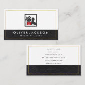 Carte De Visite Réalisateur de bordure en cuir Lux Gold (Devant / Derrière)