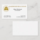 Carte De Visite Réalisateur de l'agent immobilier d'or (Devant / Derrière)