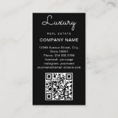 Carte De Visite Réalisateur immobilier professionnel Ajouter photo (Dos)