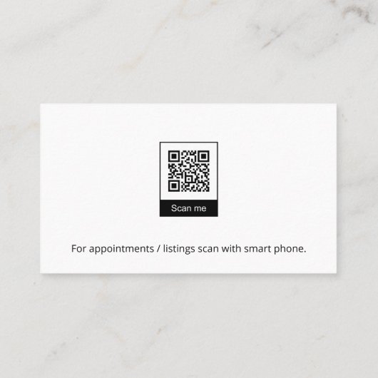 Carte De Visite Réalisateur | Logo de la maison moderne | Code QR (Dos)