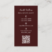 Carte De Visite Réalisateur Maroon avec photo de profil (Dos)