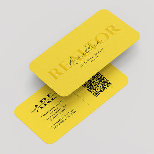 Carte De Visite Réalisateur Monogramme Agent Immobilier Jaune Mode