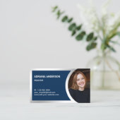 Carte De Visite Réalisateur photo de la marine Blue Silver Foil (Debout devant)