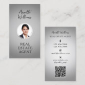 Carte De Visite Réalisateur photo portrait en gris (Devant / Derrière)