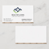 Carte De Visite Réalisateur | Wood Trim Home Icon 2 (Devant / Derrière)