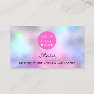 Carte De Visite Réaliser le logo Eyebrow Lash rose holographique