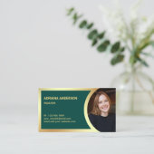 Carte De Visite Réaliseur photo immobilier Dark Green Gold Foil (Debout devant)