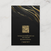 Carte De Visite Realistic elegant Black Gold Hair Earring Display (Dos)