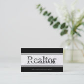 Carte De Visite Realtor 3D Stripes Noir Golden (Debout devant)