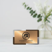 Carte De Visite Réaltor argenté élégant en bronze (Debout devant)