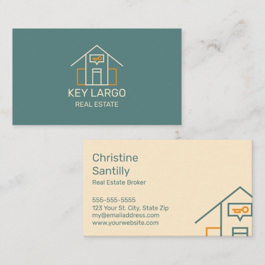Carte de visite Réaltor Avec Conception Minimalist (Devant / Derrière)