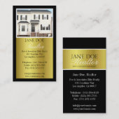 Carte De Visite Realtor B/W PhotoScript Gold Metallic (Devant / Derrière)
