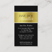 Carte De Visite Realtor B/W PhotoScript Gold Metallic (Dos)