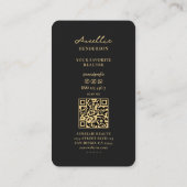 Carte De Visite Realtor Black Gold Key Moderne Elegant Broker (Dos)