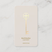 Carte De Visite Realtor Broker Mortgage Sand Gold Key Minimal (Devant)