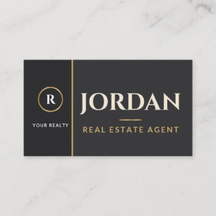 Carte de visite Realtor Charcoal Gold
