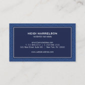 Carte De Visite Réaltor de flamme moderne, Bleu immobilier (Dos)