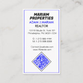 Carte De Visite Realtor de l'agent immobilier professionnel (QR Ph (Dos)