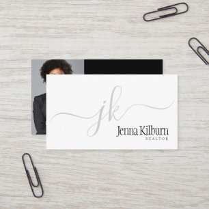 Carte De Visite Realtor de script noir élégant