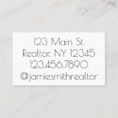 Carte De Visite Realtor Estate Broker Vendu Clés à la main (Dos)