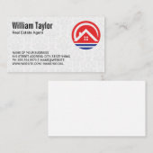 Carte De Visite Realtor House Logo Rouge Blue Design (Devant / Derrière)